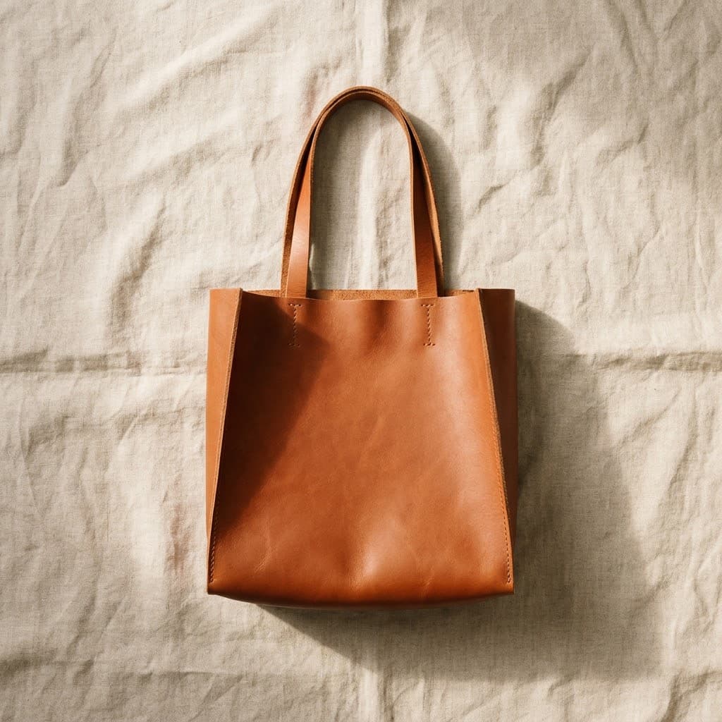 Handcrafted Cognac Leather Tote Bag