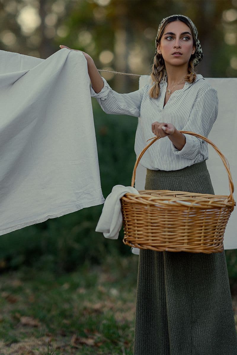 Linen Wrap Skirt — view 1