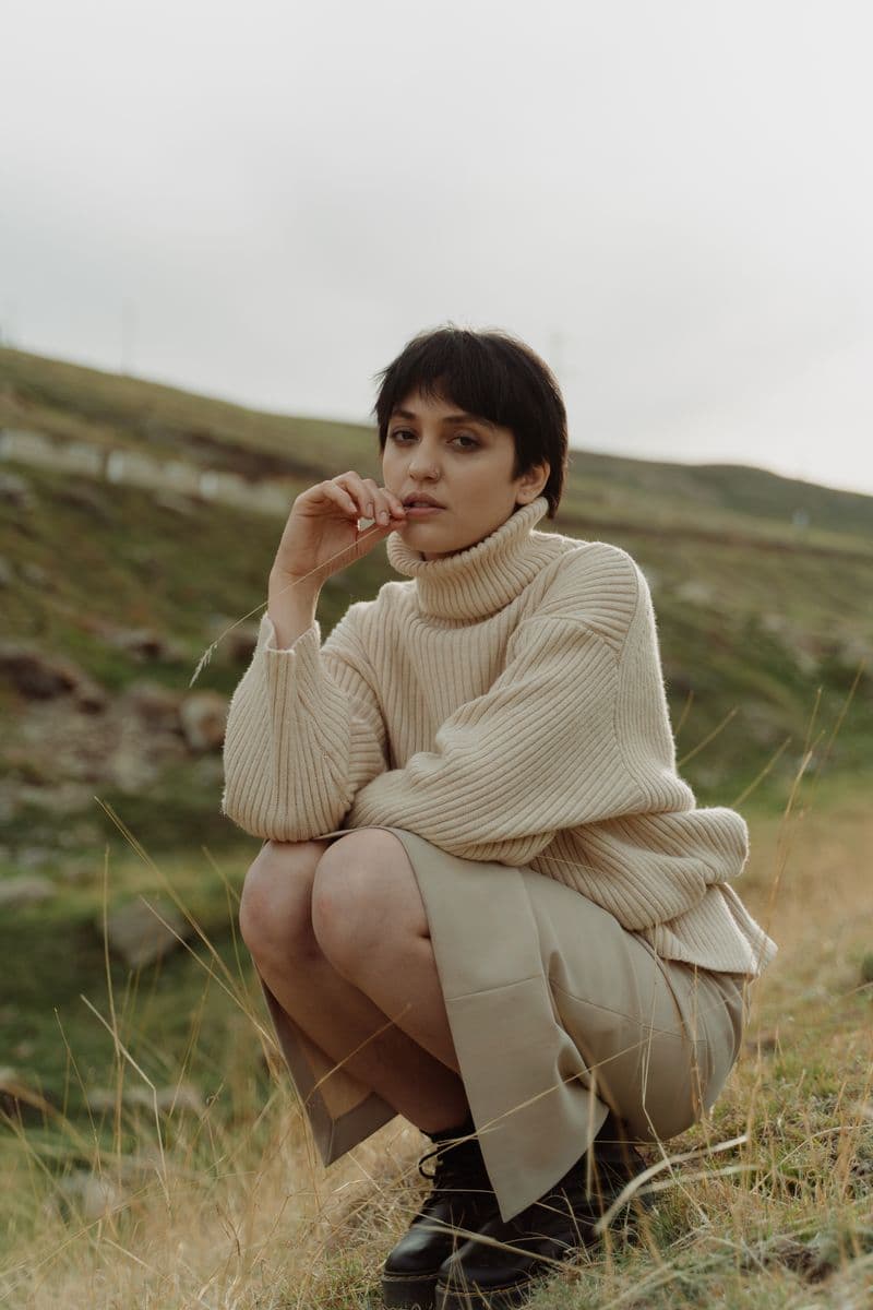 Structured Cashmere Mockneck